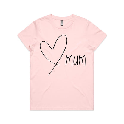 Mum Heart - Women's Maple Tee