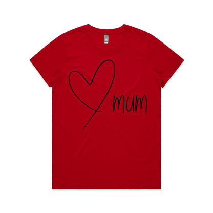 Mum Heart - Women's Maple Tee